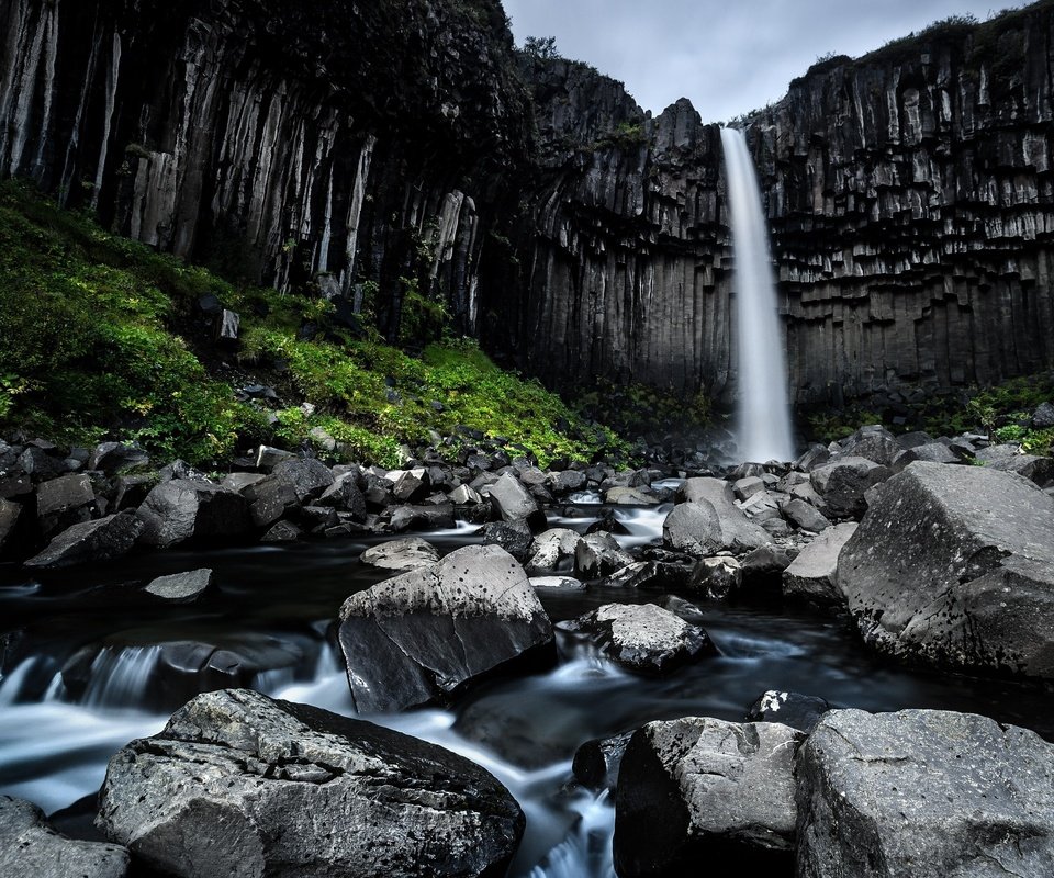 Обои водопад, исландия, чёрный водопад, свартифосс, waterfall, iceland, black waterfall, svartifoss разрешение 2560x1600 Загрузить