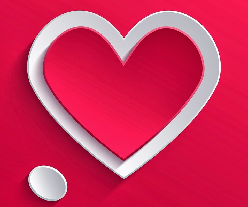 Обои сердце, любовь, объем, сердечки, красный фон, аппликация, heart, love, the volume, hearts, red background, applique разрешение 1920x1200 Загрузить