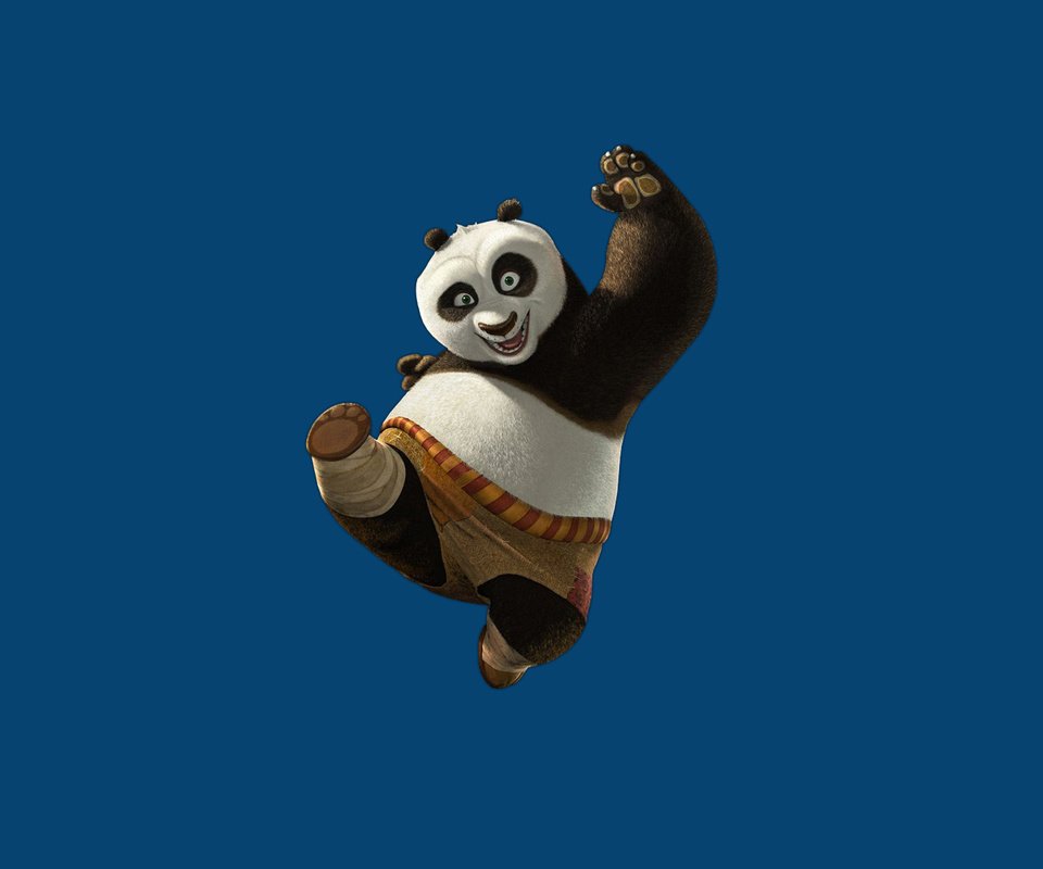 Обои панда, синий фон, «кунг-фу панда», panda, blue background, "kung fu panda" разрешение 1920x1200 Загрузить