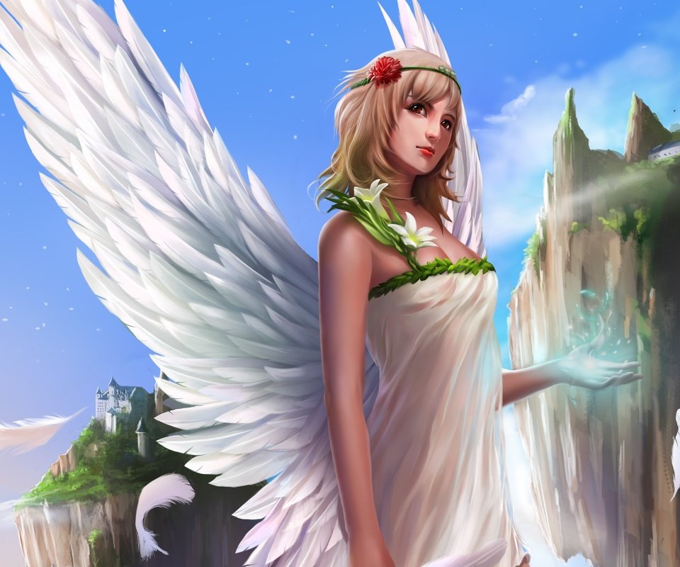 Обои арт, девушка, ангел, art, girl, angel разрешение 2470x1741 Загрузить