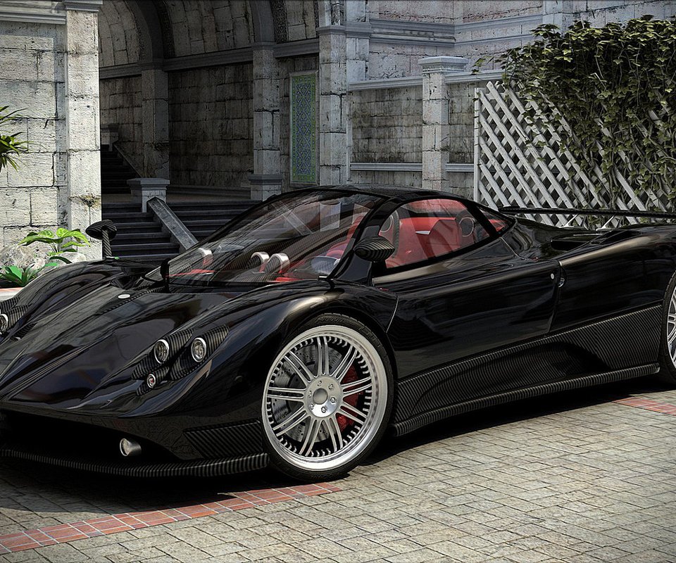 Обои машина, авто, дом, двор, zonda f, machine, auto, house, yard разрешение 1920x1200 Загрузить