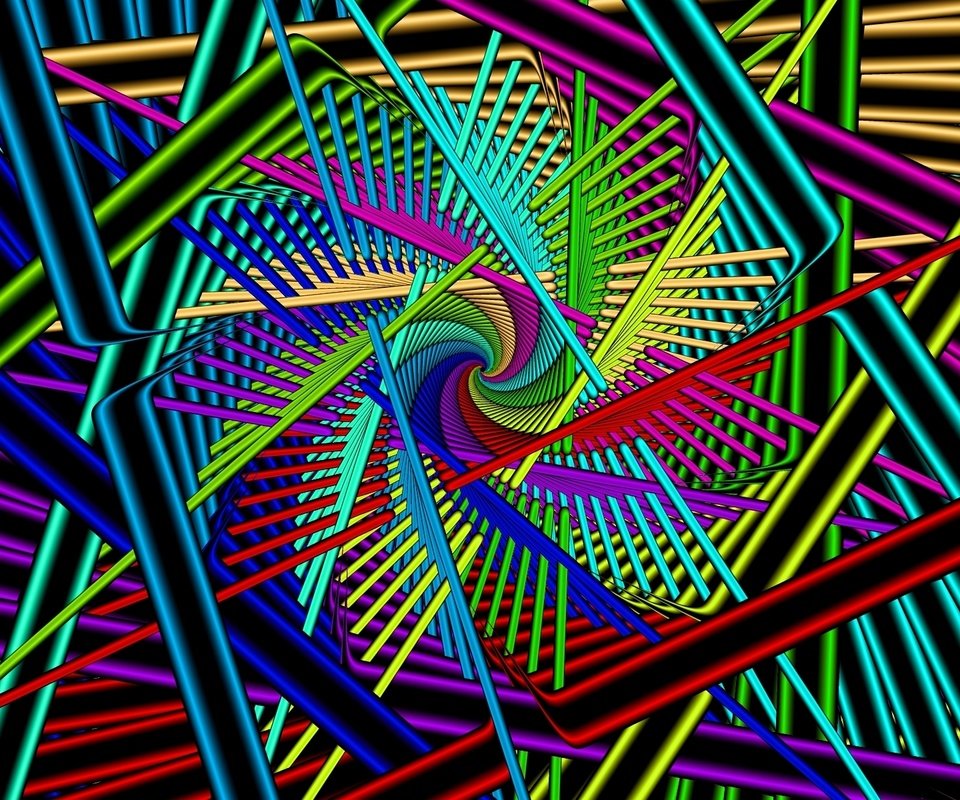 Обои абстракция, линии, разноцветный, графика, геометрия, фрактал, яркий, вращение, abstraction, line, colorful, graphics, geometry, fractal, bright, rotation разрешение 1920x1200 Загрузить
