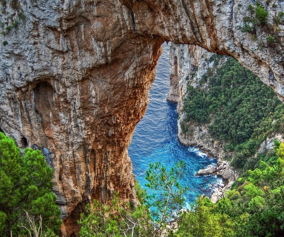 Обои природа, море, скала, побережье, остров, арка, капри, nature, sea, rock, coast, island, arch, capri разрешение 1920x1200 Загрузить