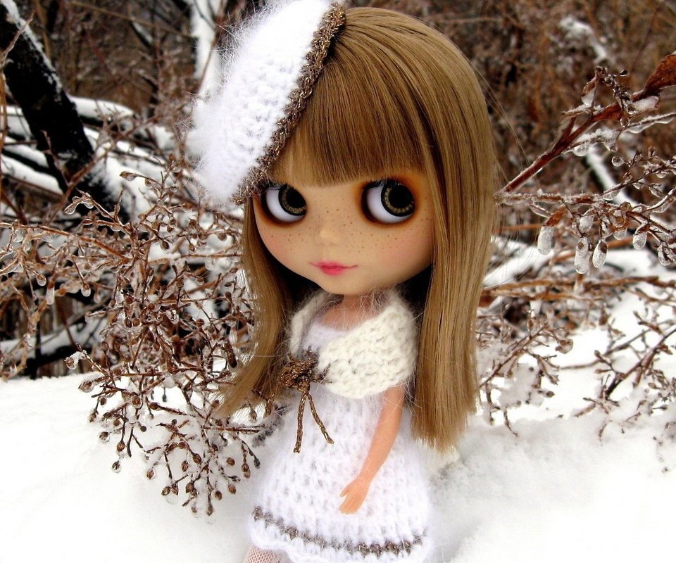 Обои глаза, снег, зима, большие, веснушки, куклы, 3д, eyes, snow, winter, large, freckles, doll, 3d разрешение 1920x1080 Загрузить