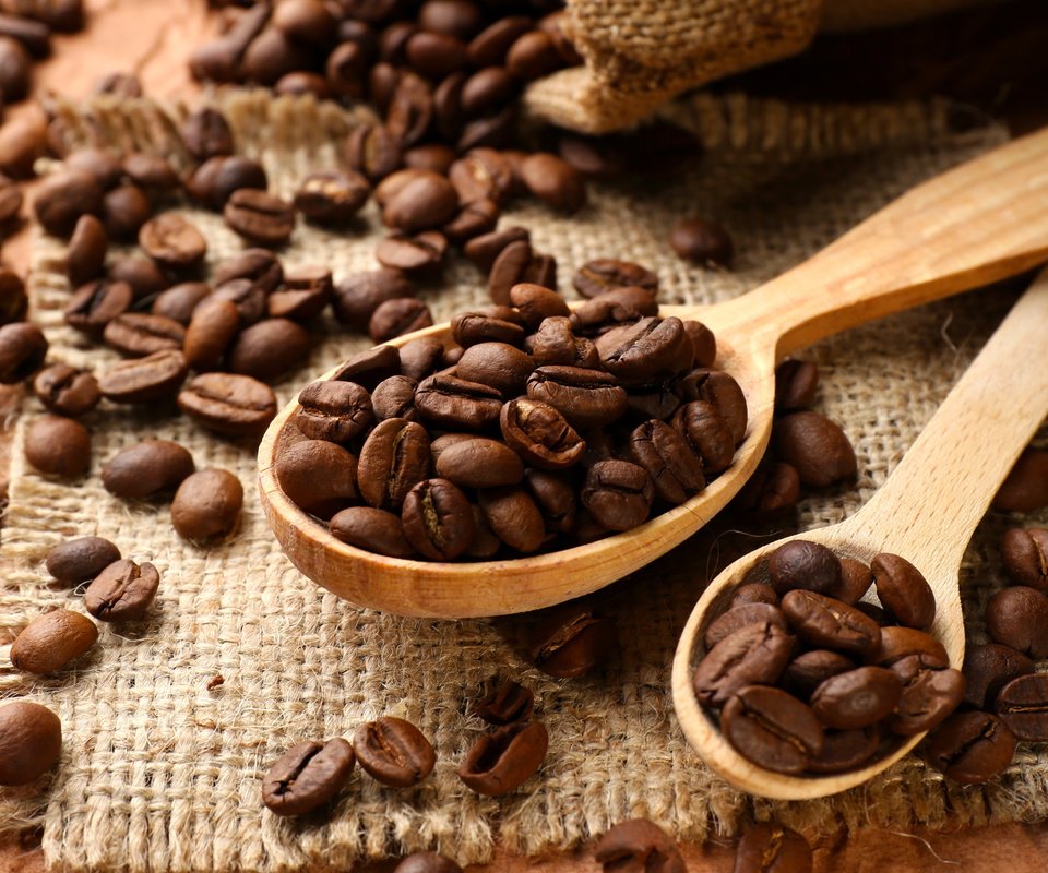 Обои зерна, кофе, ложечка, бобы, grain, coffee, spoon, beans разрешение 3650x3500 Загрузить