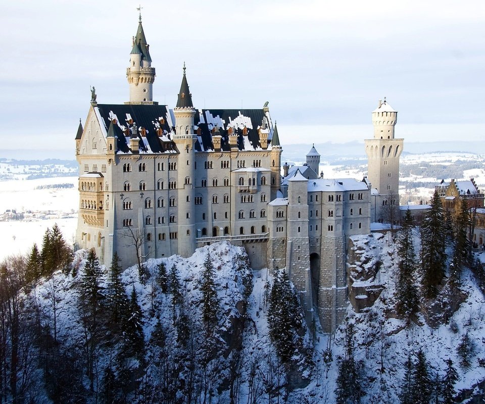 Обои германия, бавария, замок нойшванштайн, баварии, germany, bayern, neuschwanstein castle, bavaria разрешение 2560x1600 Загрузить