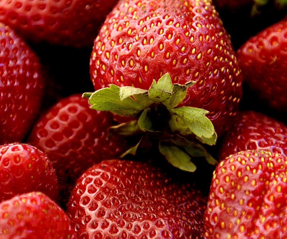 Обои макро, красная, клубника, ягоды, macro, red, strawberry, berries разрешение 1920x1080 Загрузить