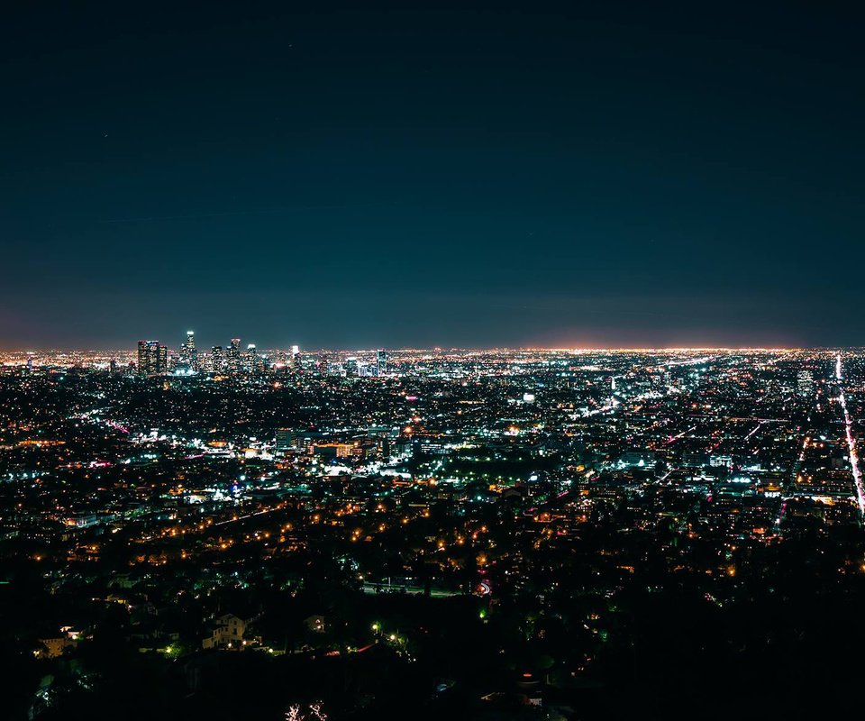 Обои ночь, огни, пейзаж, калифорния, лос-анджелес, night, lights, landscape, ca, los angeles разрешение 2048x1174 Загрузить