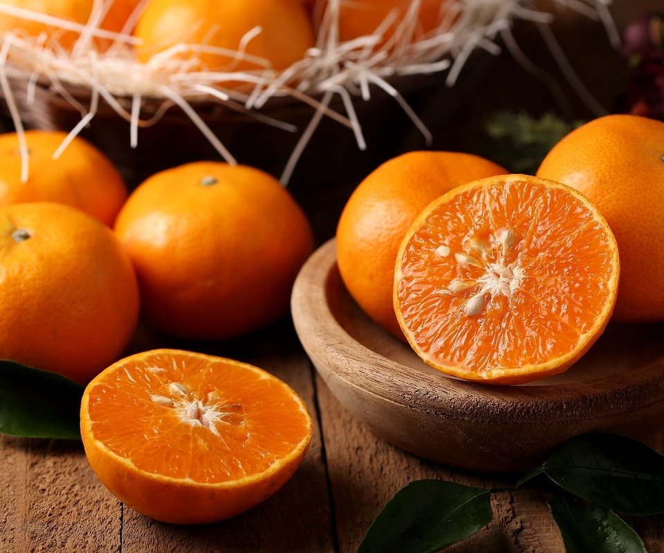 Обои плоды, мандарины, цитрусы, fruit, tangerines, citrus разрешение 2048x1365 Загрузить