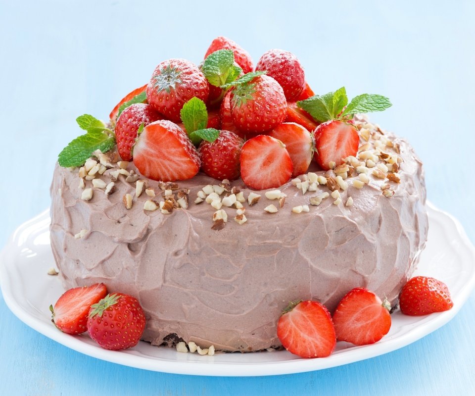 Обои мята, клубника, торт, mint, strawberry, cake разрешение 2048x1367 Загрузить