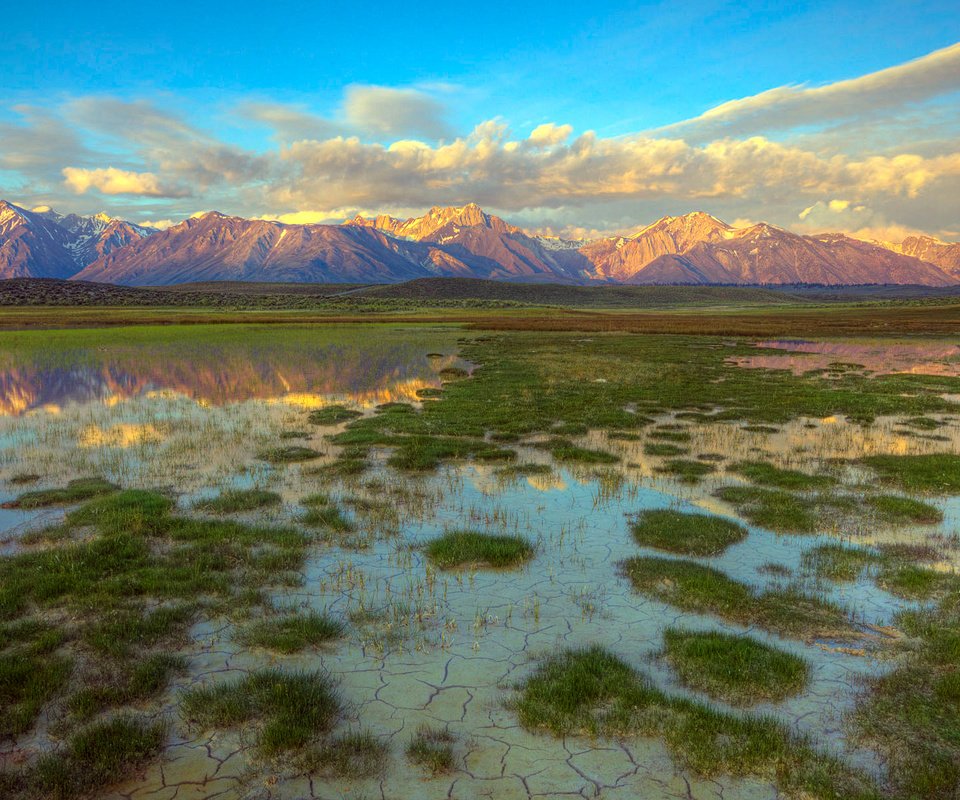 Обои горы, валлпапер, затопленные луга, mountains, wallpaper, flooded meadows разрешение 1920x1200 Загрузить