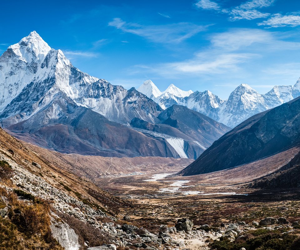 Обои горы, гималаи, непал, ама-даблам, mountains, the himalayas, nepal, ama dablam разрешение 2880x1800 Загрузить