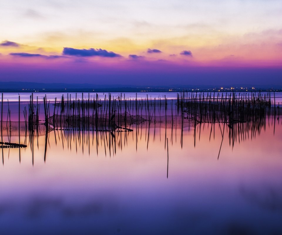 Обои вечер, озеро, закат, отражение, the evening, lake, sunset, reflection разрешение 2583x1722 Загрузить