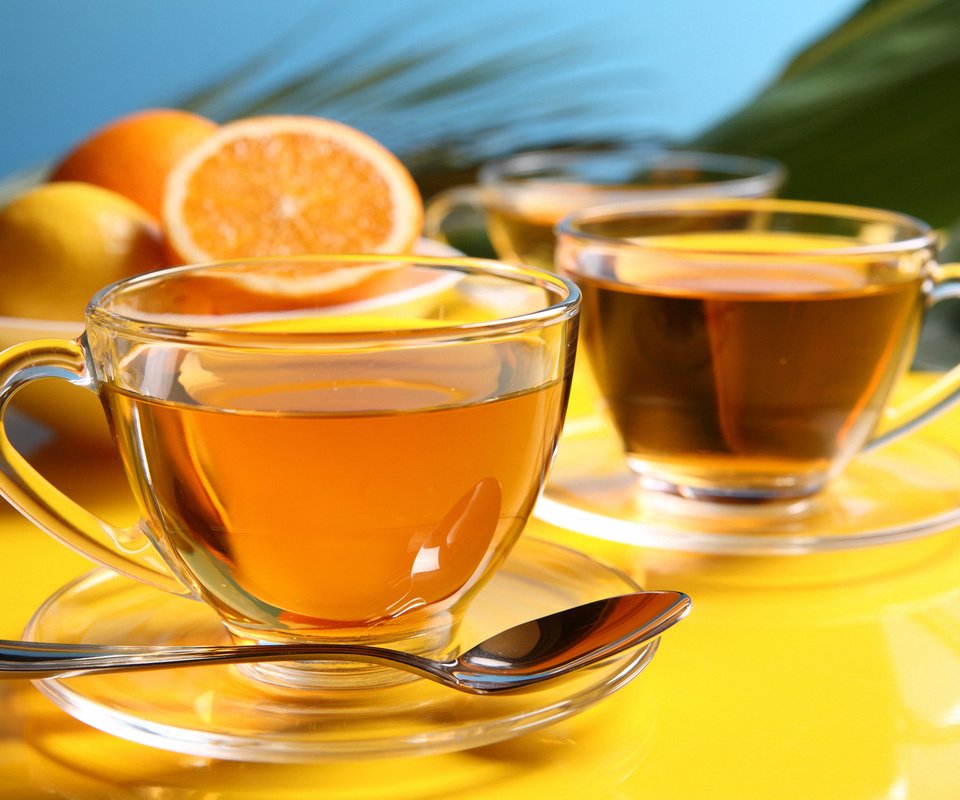 Обои напиток, лимон, апельсин, чашка, чай, ложка, drink, lemon, orange, cup, tea, spoon разрешение 3000x2000 Загрузить