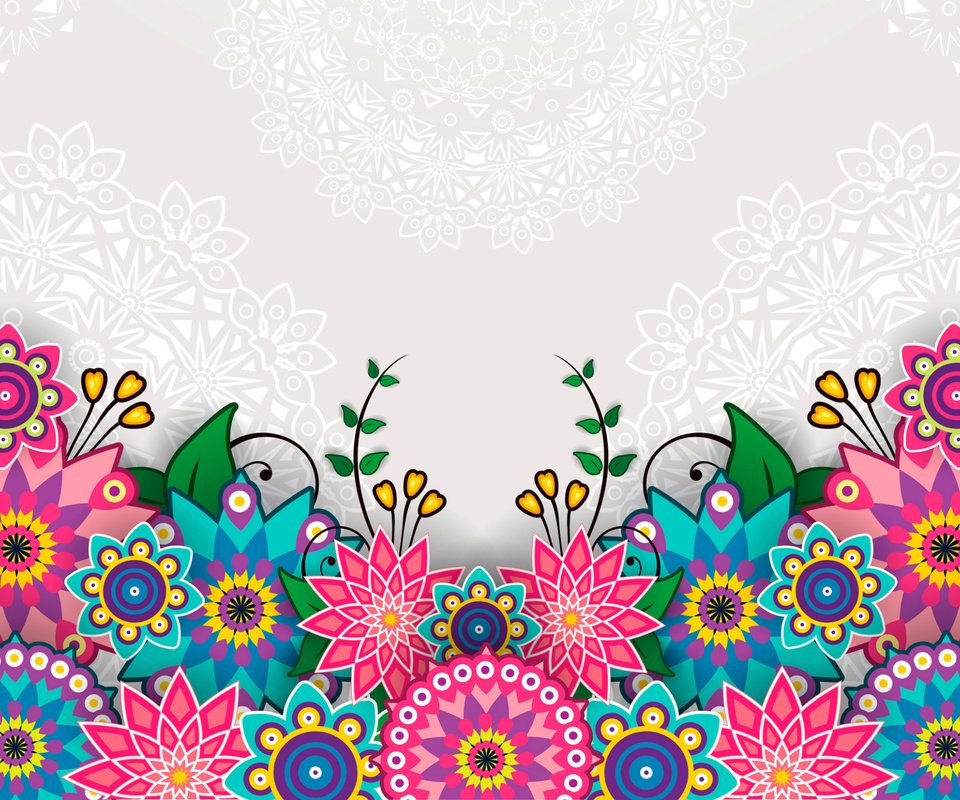 Обои цветы, узор, яркий, flowers, pattern, bright разрешение 2400x1404 Загрузить