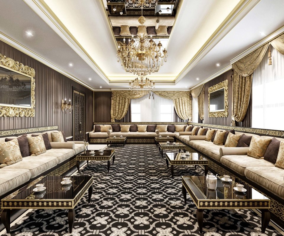 Обои интерьер, диваны, вилла, гостиная, interior, sofas, villa, living room разрешение 3000x2000 Загрузить