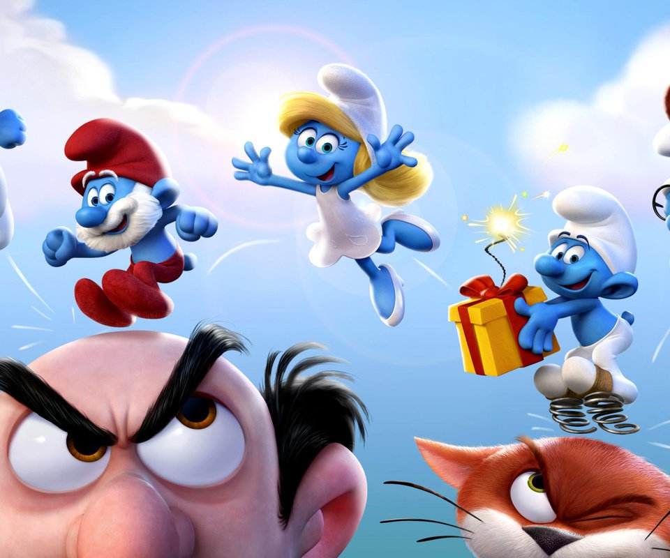 Обои мультфильм, постер, смурфики, smurfs, смурфетта, cartoon, poster, the smurfs, smurfette разрешение 2560x1600 Загрузить