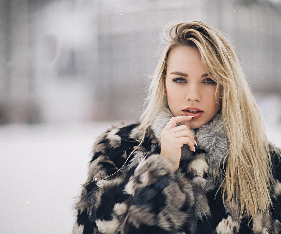 Обои зима, девушка, блондинка, модель, меха, шуба, winter, girl, blonde, model, fur, coat разрешение 2048x1365 Загрузить