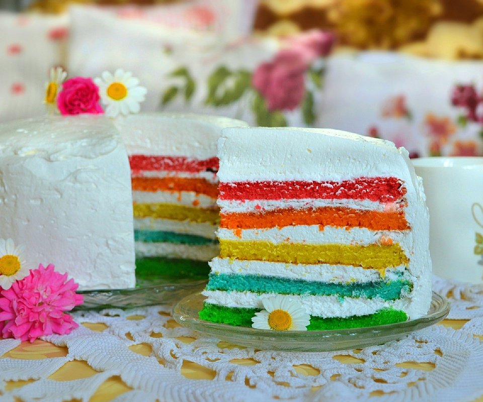 Обои цветы, чашка, сладкое, торт, кусок, слои, крем, flowers, cup, sweet, cake, piece, layers, cream разрешение 3000x1897 Загрузить