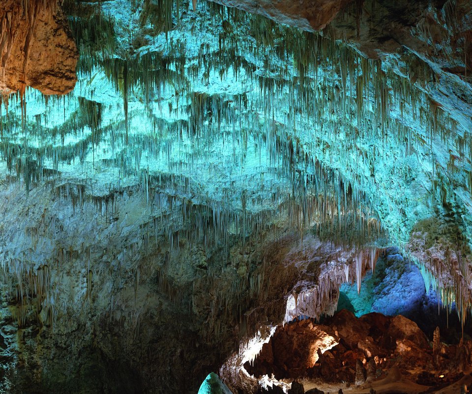 Обои сша, пещера, нью-мексико, карлсбадские пещеры, carlsbad cavern, сталактиты, usa, cave, new mexico, carlsbad caverns, stalactites разрешение 1920x1080 Загрузить