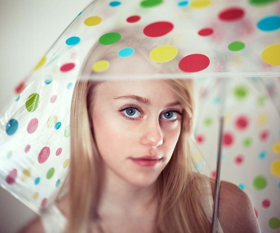Обои глаза, девушка, блондинка, портрет, взгляд, зонт, лицо, eyes, girl, blonde, portrait, look, umbrella, face разрешение 2048x1517 Загрузить