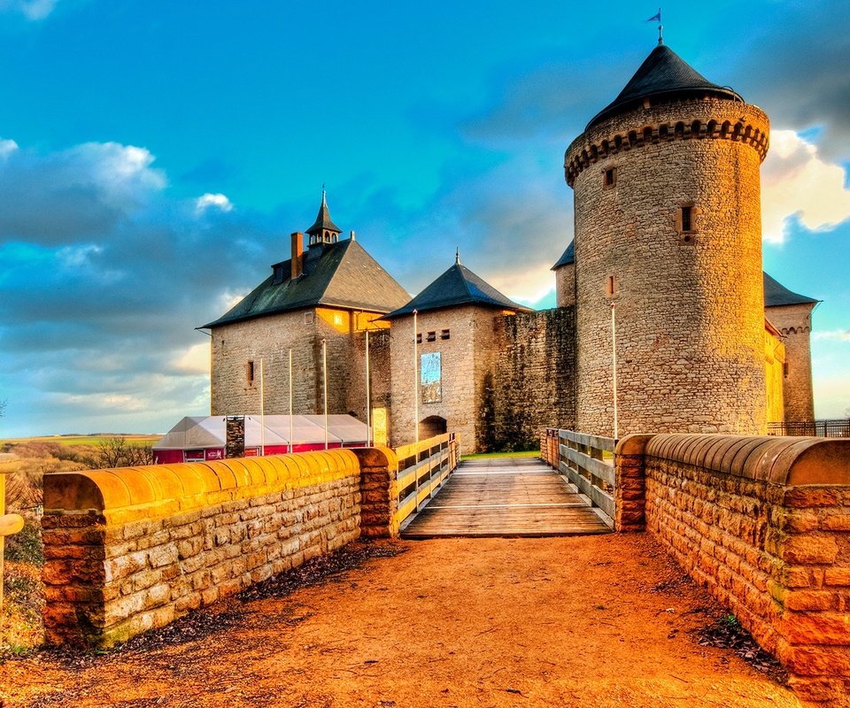 Обои мост, замок, башня, стены, франция, мальбрук, bridge, castle, tower, wall, france, mal'bruk разрешение 1920x1179 Загрузить