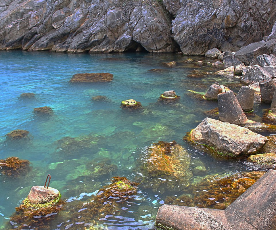 Обои вода, камни, море, скала, побережье, булыжники, water, stones, sea, rock, coast разрешение 2560x1600 Загрузить