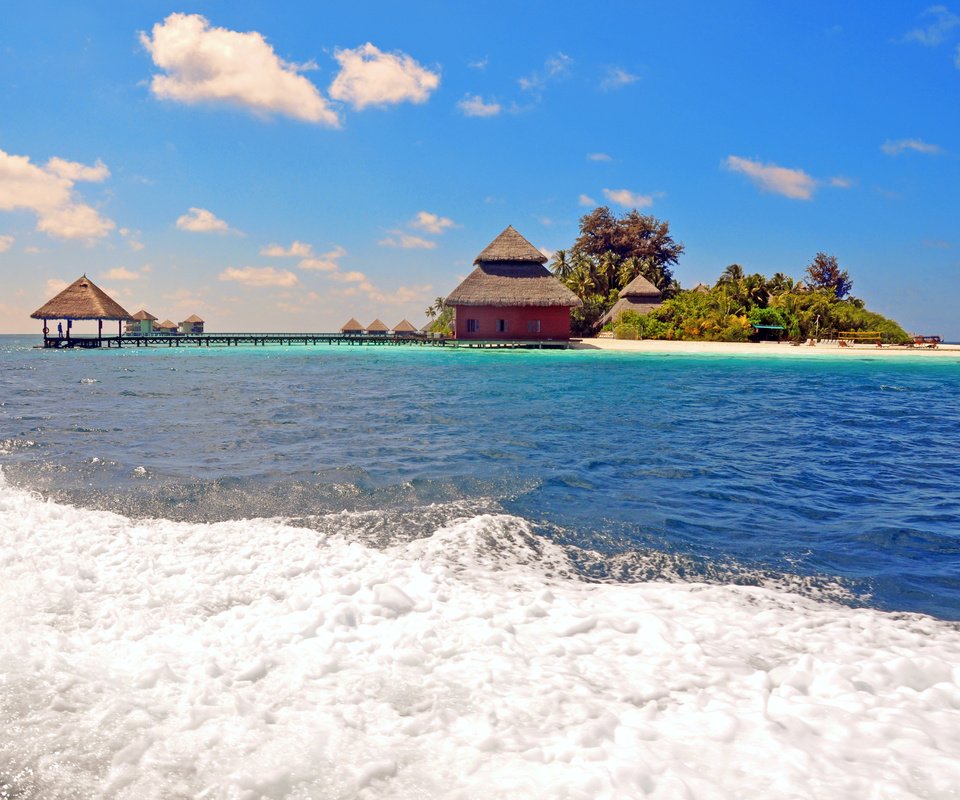 Обои море, пляж, отдых, остров, тропики, мальдивы, sea, beach, stay, island, tropics, the maldives разрешение 4288x2848 Загрузить