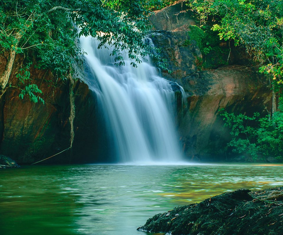 Обои река, природа, лес, водопад, river, nature, forest, waterfall разрешение 1920x1200 Загрузить