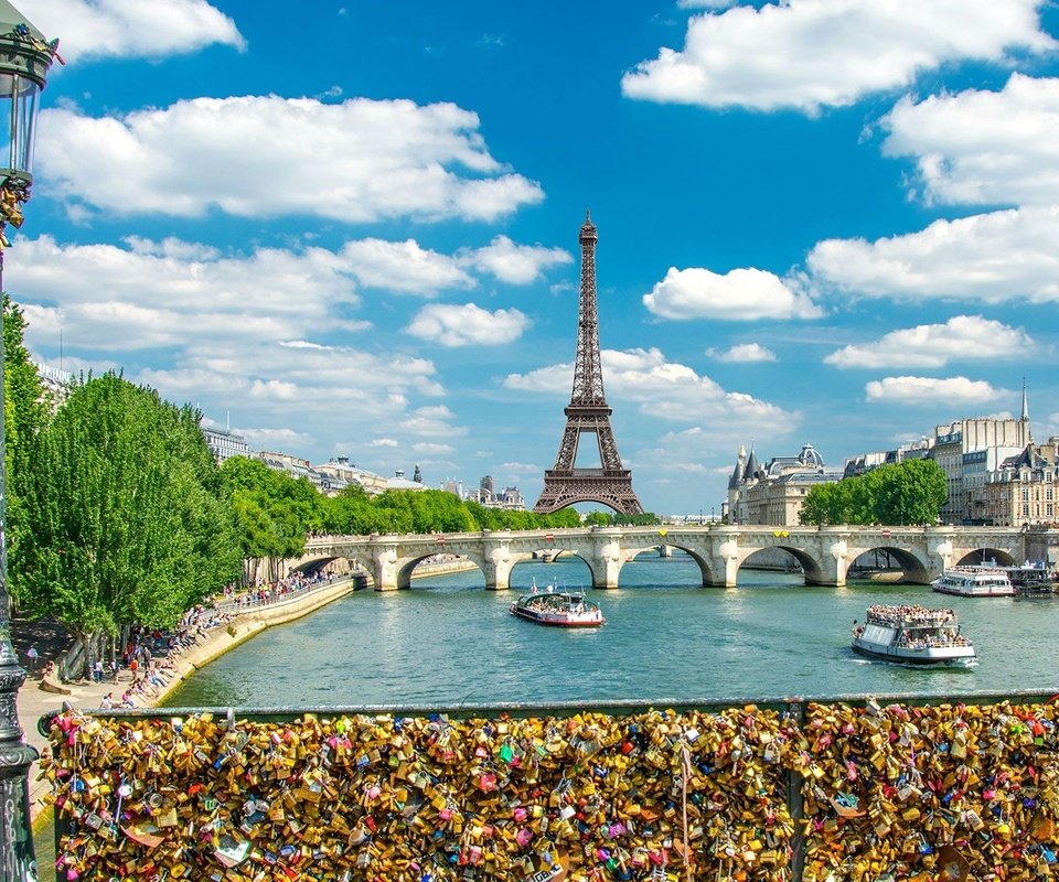 Обои река, мост, париж, франция, эйфелева башня, сена, river, bridge, paris, france, eiffel tower, hay разрешение 1920x1200 Загрузить