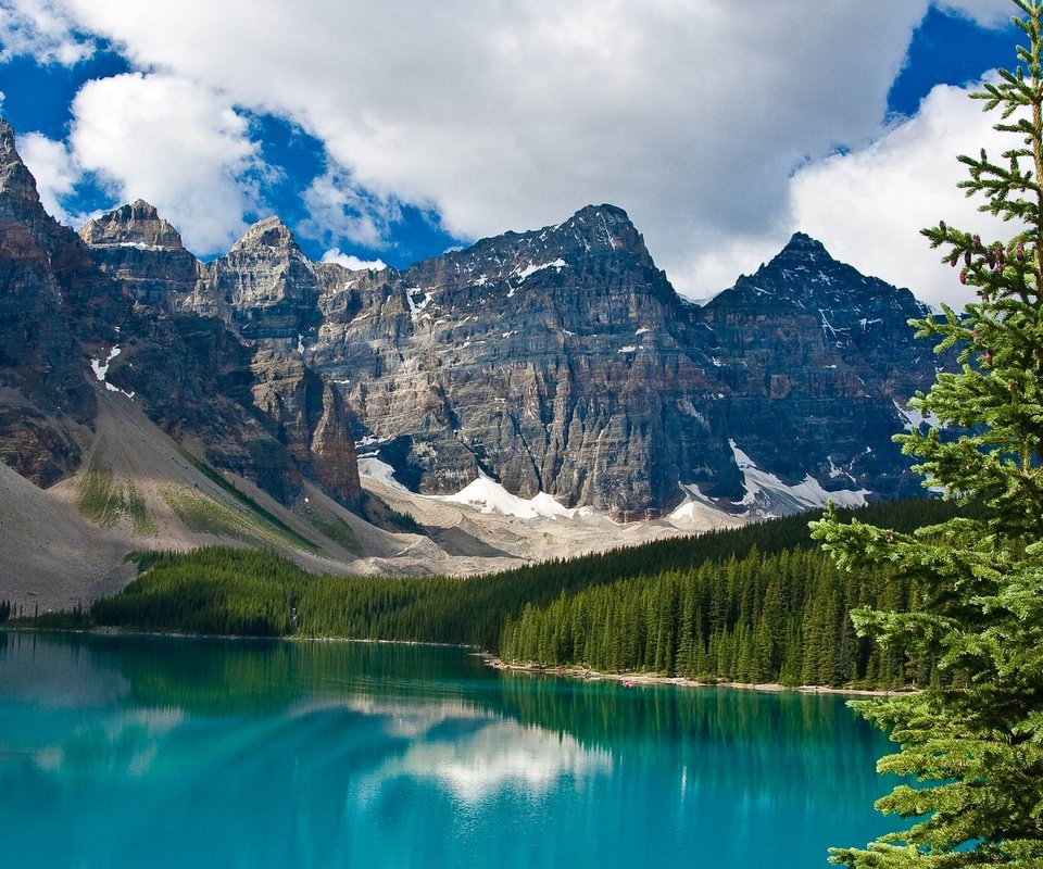 Обои небо, деревья, озеро, горы, канада, парк джаспер, the sky, trees, lake, mountains, canada, park jasper разрешение 1920x1200 Загрузить