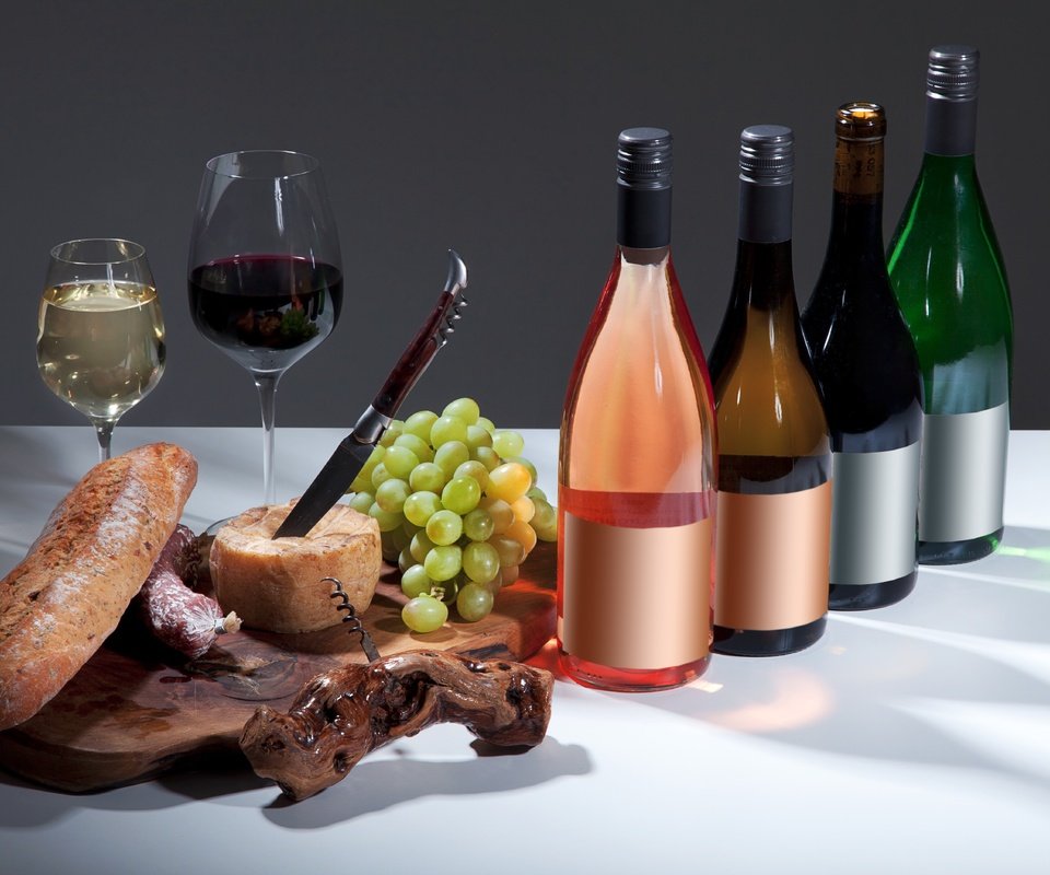 Обои виноград, сыр, хлеб, вино, напитки, бокалы, grapes, cheese, bread, wine, drinks, glasses разрешение 5616x3744 Загрузить