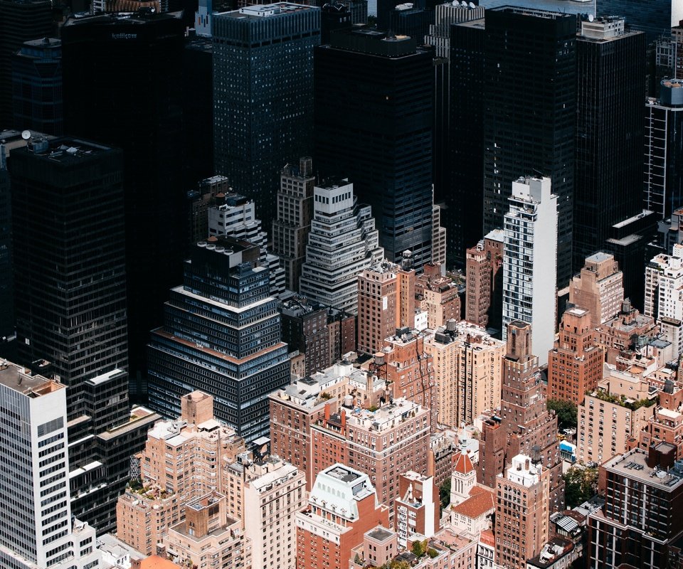 Обои вид сверху, небоскребы, сша, нью-йорк, здания, the view from the top, skyscrapers, usa, new york, building разрешение 5850x3503 Загрузить