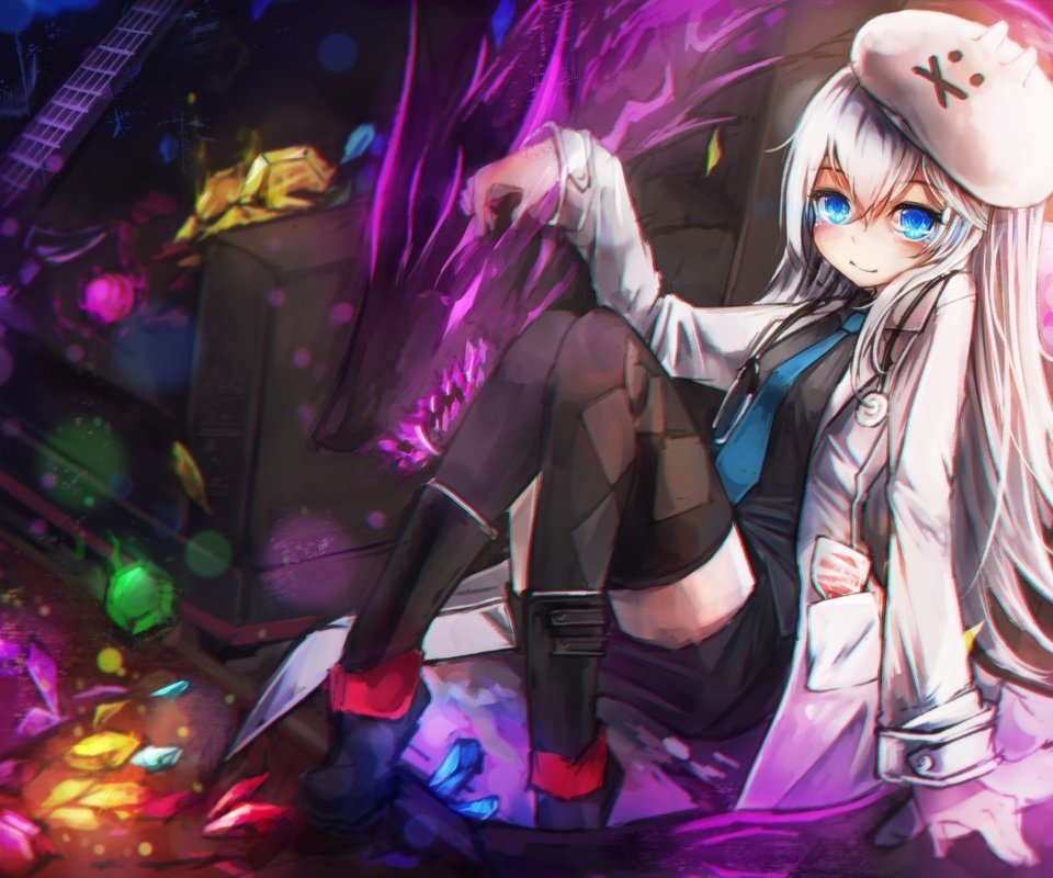 Обои аниме, лоли, белые волосы, stella, soul worker, anime, loli, white hair разрешение 1920x1080 Загрузить