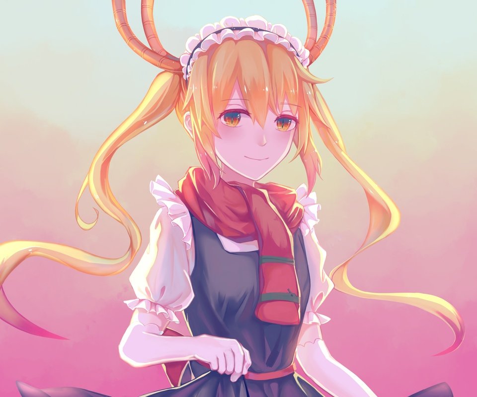 Обои девушка, аниме, рога, шарф, блонд, kobayashi-san chi no maid dragon, tooru, girl, anime, horns, scarf, blonde разрешение 3000x2500 Загрузить