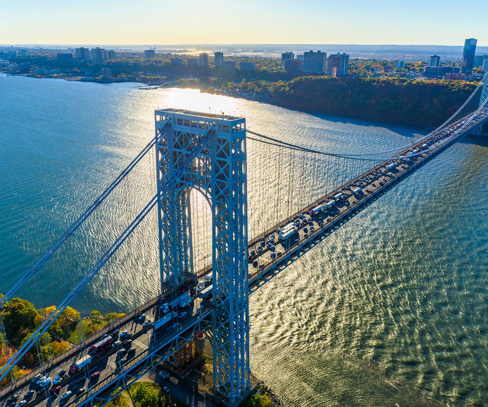 Обои мост, город, сша, нью-йорк, george washington bridge, dszc, bridge, the city, usa, new york разрешение 1920x1200 Загрузить