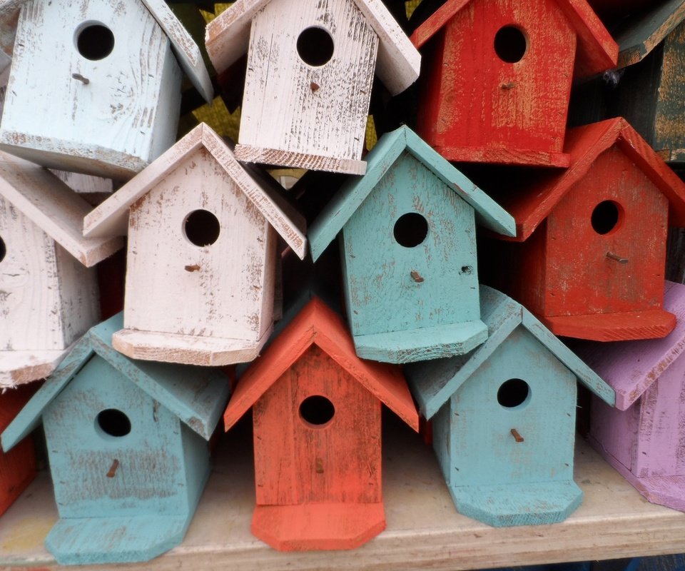 Обои домики, крыша, скворечник, птичьи домики, скворечники, houses, roof, birdhouse, bird houses, birdhouses разрешение 1920x1440 Загрузить