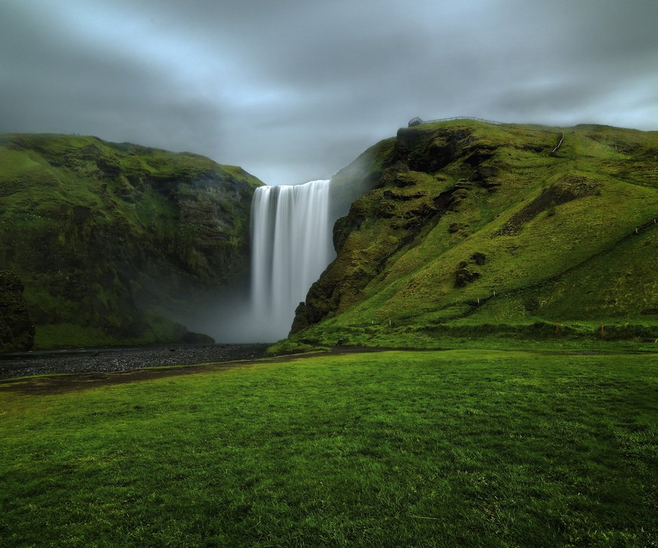 Обои река, природа, водопад, исландия, скоугафосс, etienne ruff, river, nature, waterfall, iceland, skogafoss разрешение 1920x1200 Загрузить