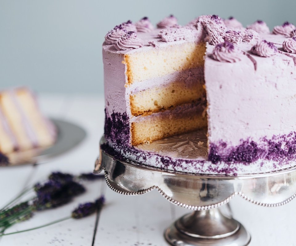 Обои лаванда, сладкое, торт, десерт, крем, lavender, sweet, cake, dessert, cream разрешение 2048x1345 Загрузить