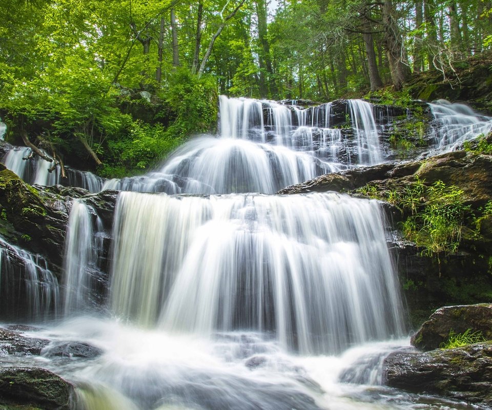 Обои вода, камни, зелень, водопад, каскад, water, stones, greens, waterfall, cascade разрешение 3600x2400 Загрузить