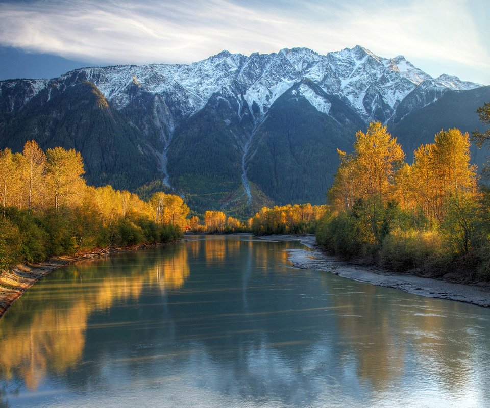Обои река, горы, осень, river, mountains, autumn разрешение 1920x1200 Загрузить