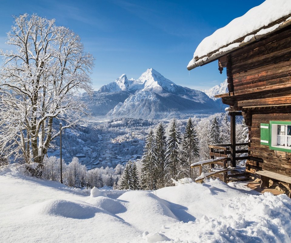 Обои горы, зима, mountains, winter разрешение 2880x1800 Загрузить