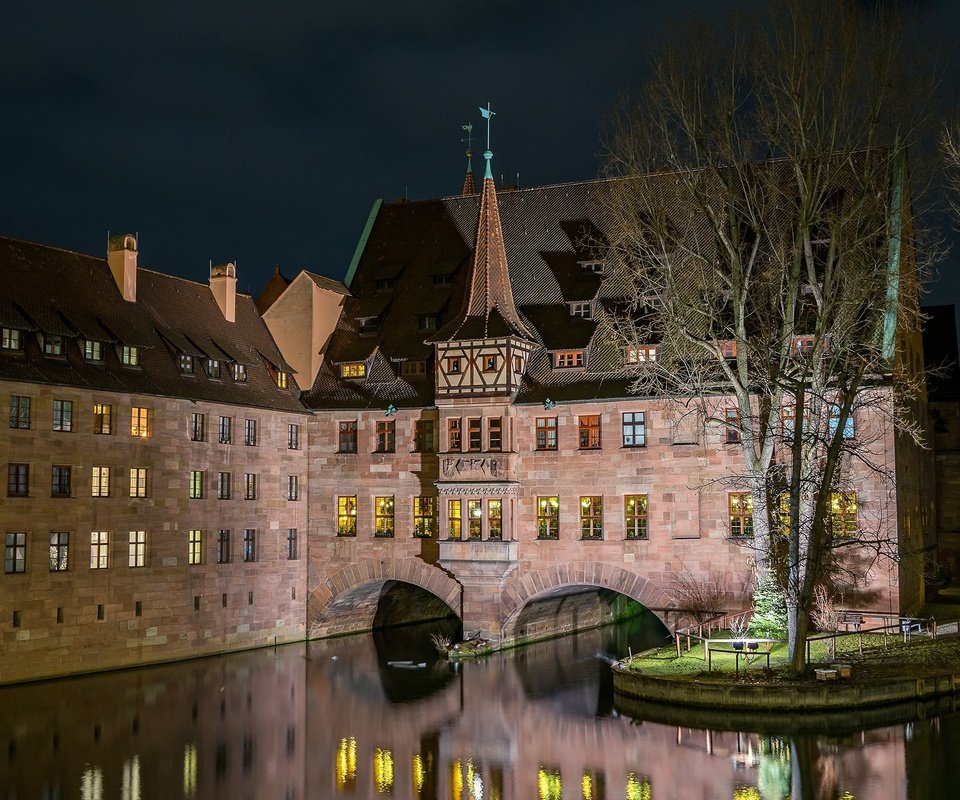 Обои ночь, огни, замок, германия, нюрнберг, night, lights, castle, germany, nuremberg разрешение 2560x1600 Загрузить