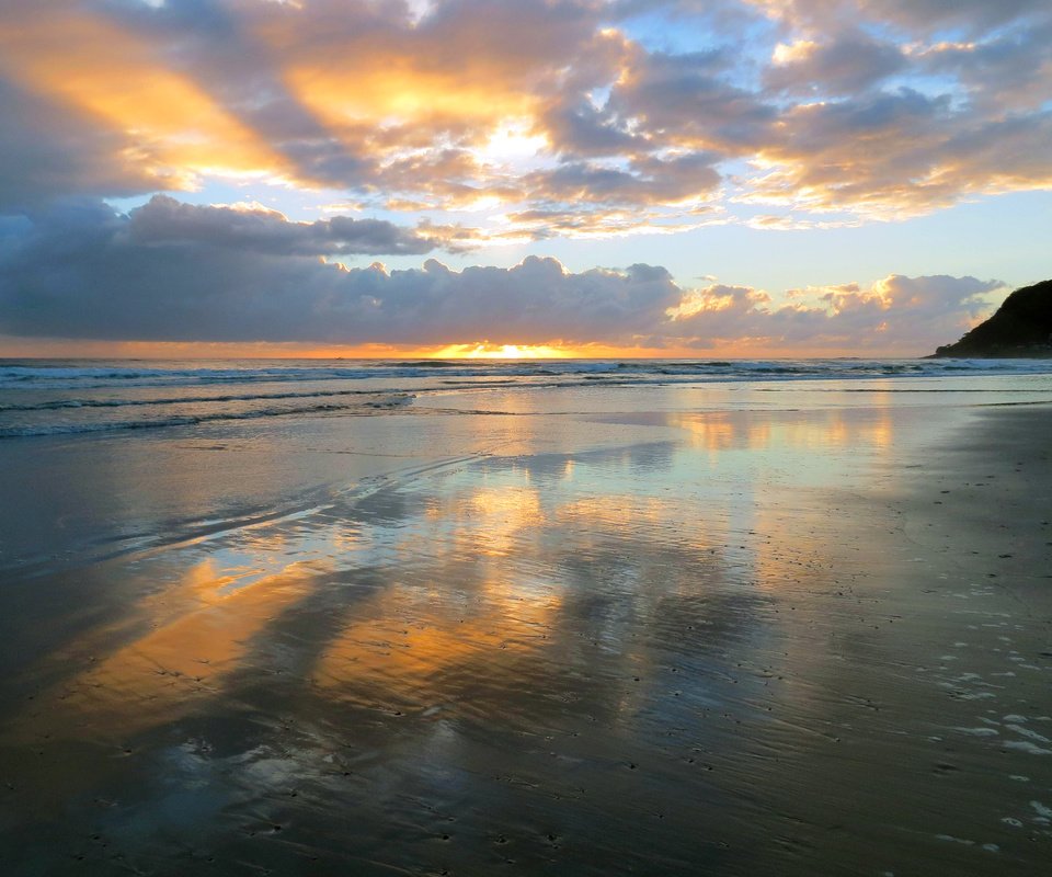 Обои закат, море, пляж, sunset, sea, beach разрешение 3808x2793 Загрузить