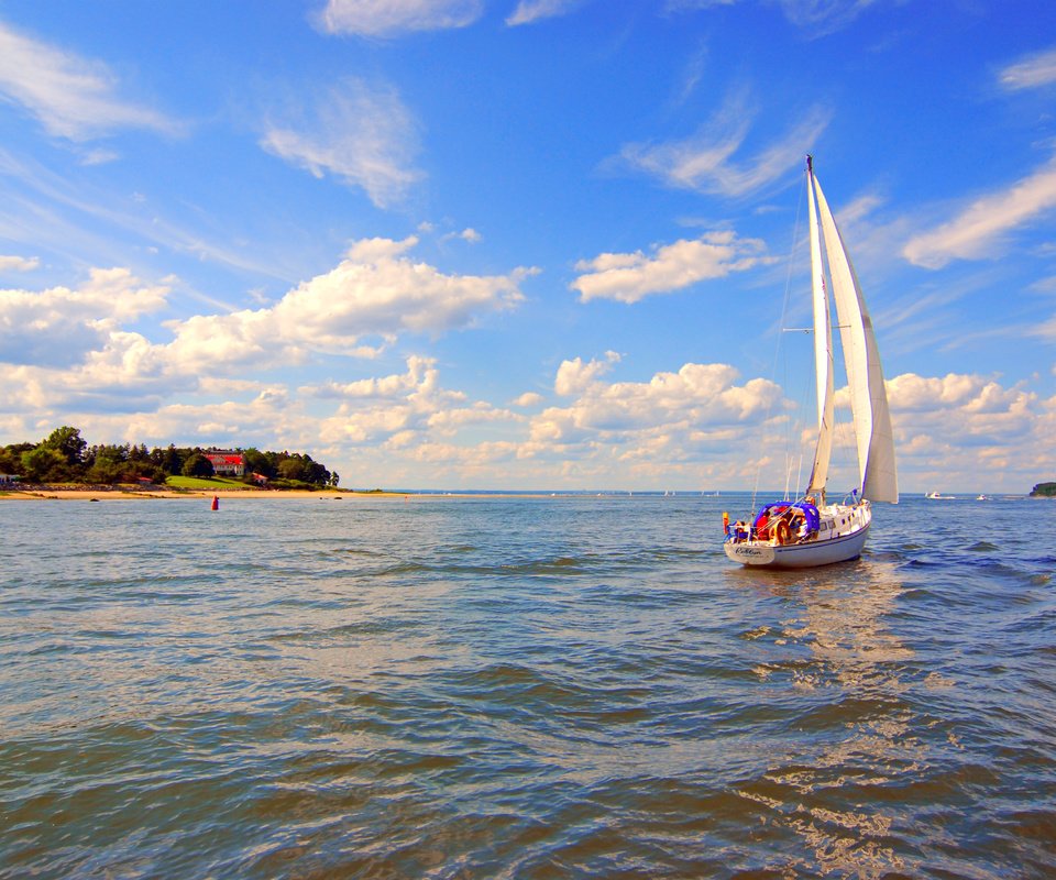 Обои пейзаж, море, яхта, landscape, sea, yacht разрешение 3872x2592 Загрузить