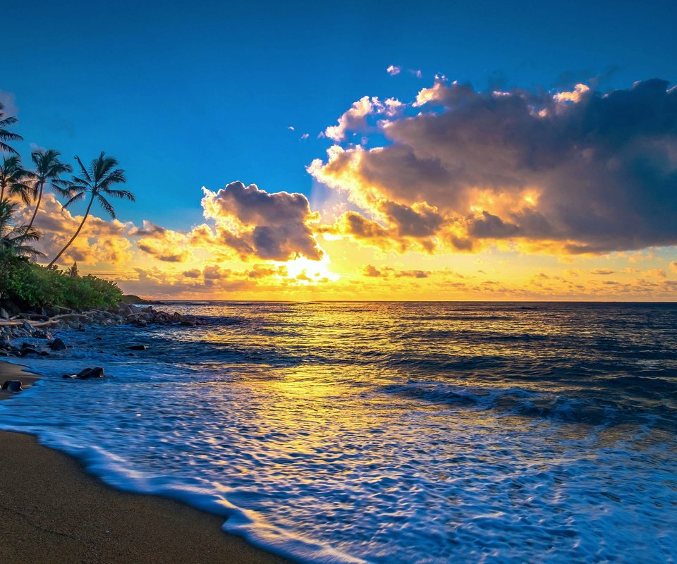 Обои закат, море, пляж, тропики, 10, sunset, sea, beach, tropics разрешение 4515x3158 Загрузить
