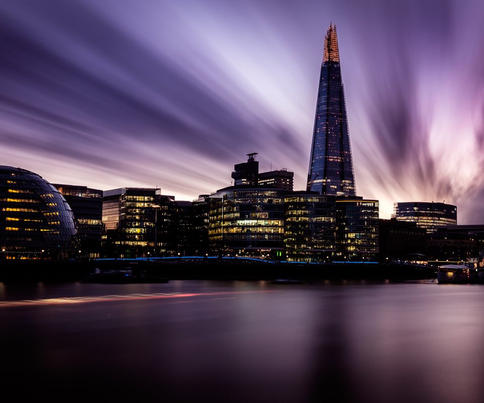 Обои ночь, лондон, город, англия, небоскрёб, городской пейзаж, night, london, the city, england, skyscraper, the urban landscape разрешение 2880x1800 Загрузить