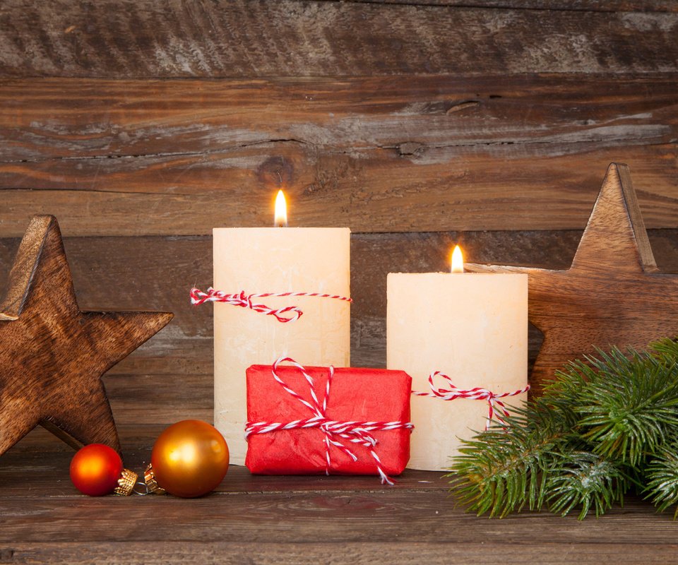 Обои свечи, новый год, подарки, звезда, ель, рождество, candles, new year, gifts, star, spruce, christmas разрешение 1920x1200 Загрузить