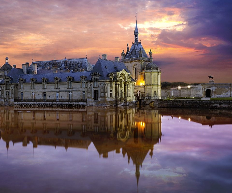 Обои замок, франция, шантийи, castle, france, chantilly разрешение 1920x1080 Загрузить