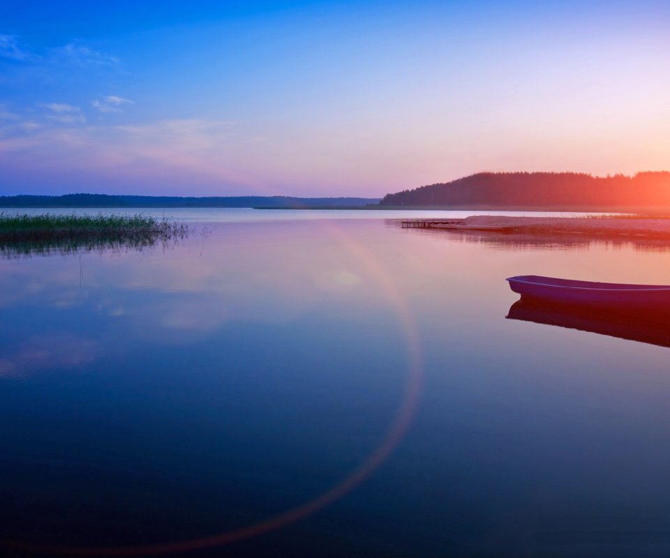 Обои вечер, озеро, закат, лодка, the evening, lake, sunset, boat разрешение 4722x2657 Загрузить